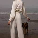 Baptise Pant - Ivory Silk Noil - Heidi Merrick