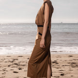 KATE DRESS - TAN POPPLIN - Heidi Merrick