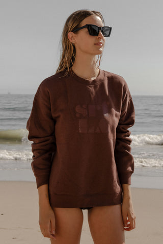 70's SRF LA Unisex Crewneck - Chocolate