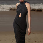 Aurora Dress - Noir Silk Noil - Heidi Merrick