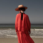 Verse Top - Vermilion Tissue Linen - Heidi Merrick