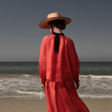 Verse Top - Vermilion Tissue Linen - Heidi Merrick