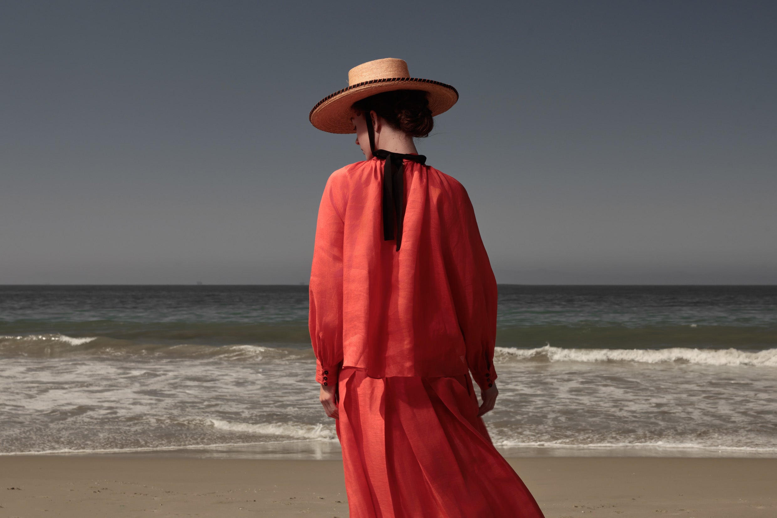 Verse Top - Vermilion Tissue Linen - Heidi Merrick