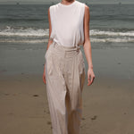 Chaplin Pant - Cream Ticking Stripe - Heidi Merrick
