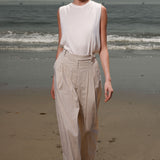 Chaplin Pant - Cream Ticking Stripe - Heidi Merrick