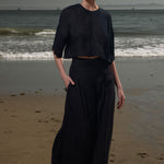Mojave Top - Noir Tissue Linen - Heidi Merrick