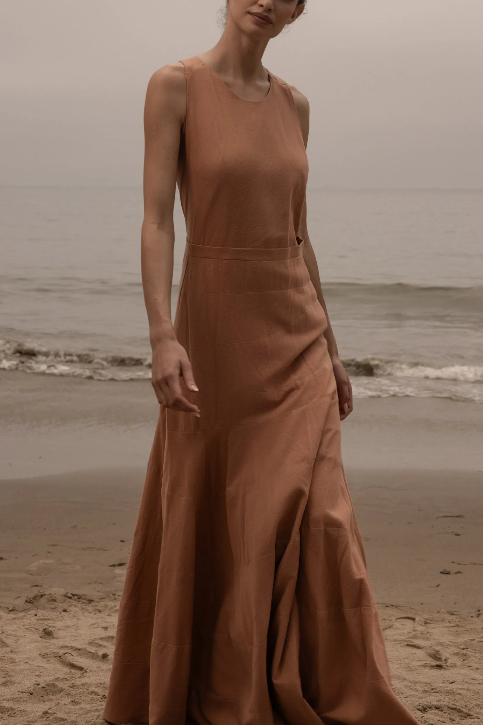 Windsor Gown - Blush Silk Noil Windsor Gown - Blush Silk Noil