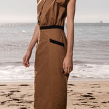 KATE DRESS - TAN POPPLIN - Heidi Merrick