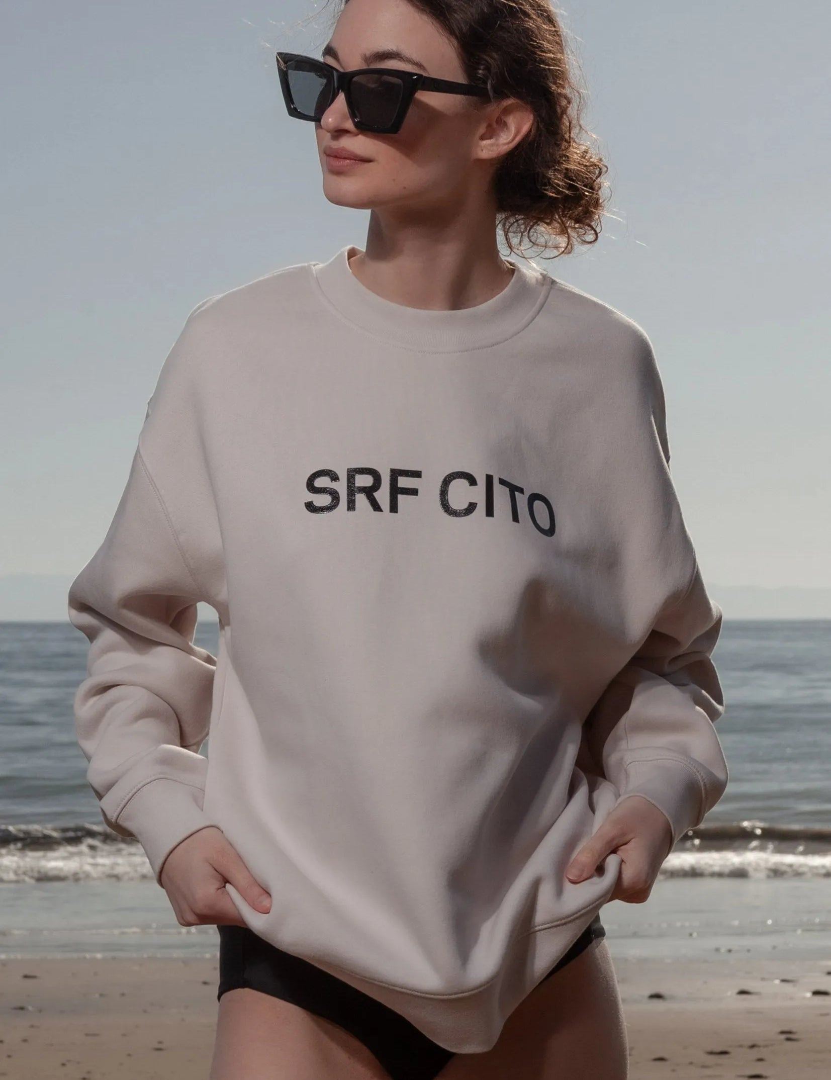 SRF CITO Unisex Crewneck - Black on Cream - Heidi Merrick
