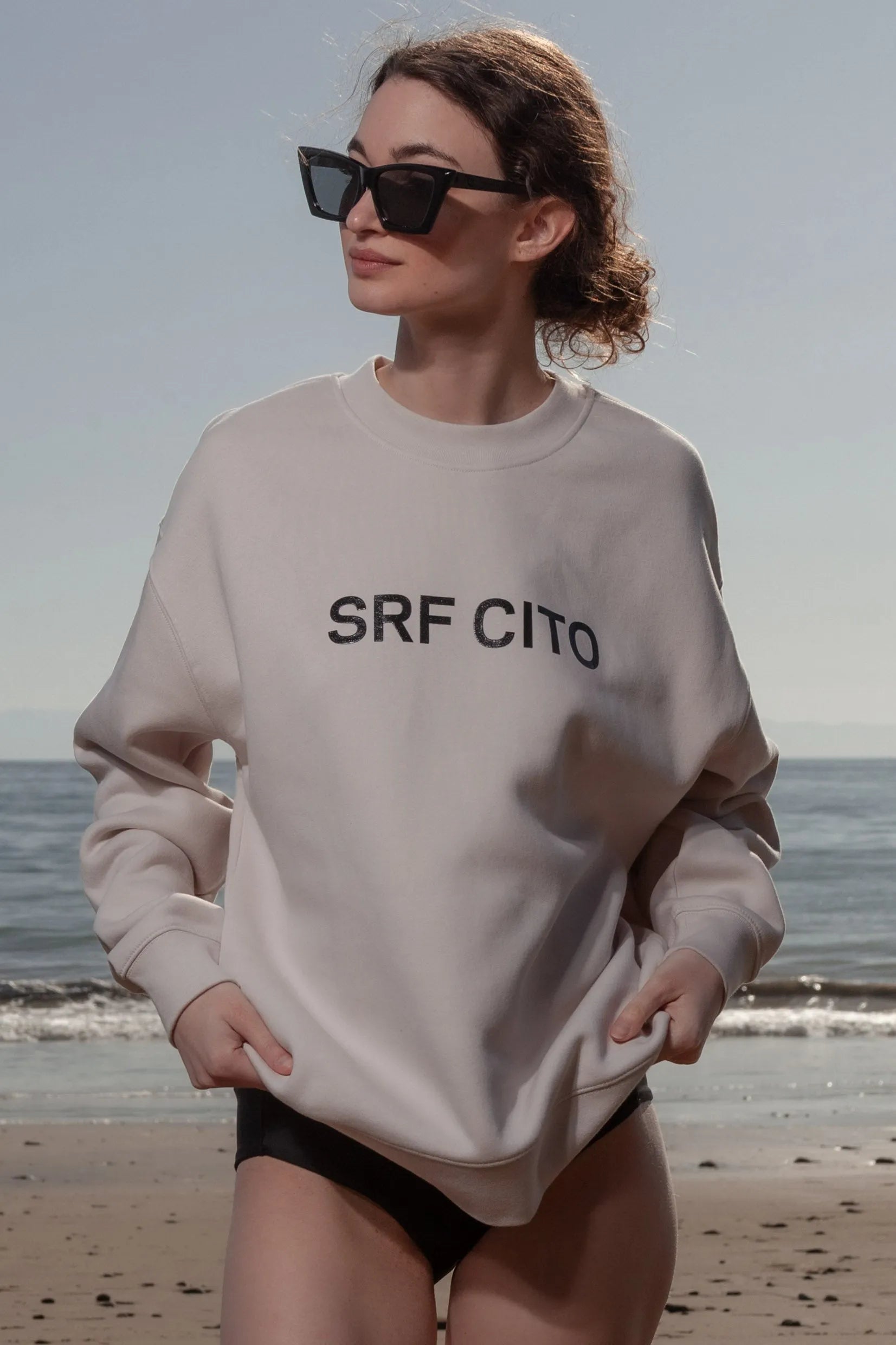 SRF CITO Unisex Crewneck - Black on Cream - Heidi Merrick