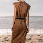 KATE DRESS - TAN POPPLIN - Heidi Merrick