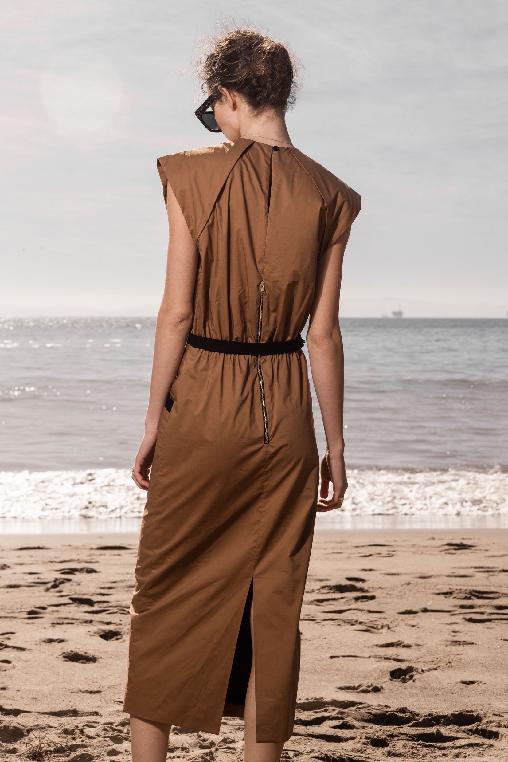 KATE DRESS - TAN POPPLIN - Heidi Merrick