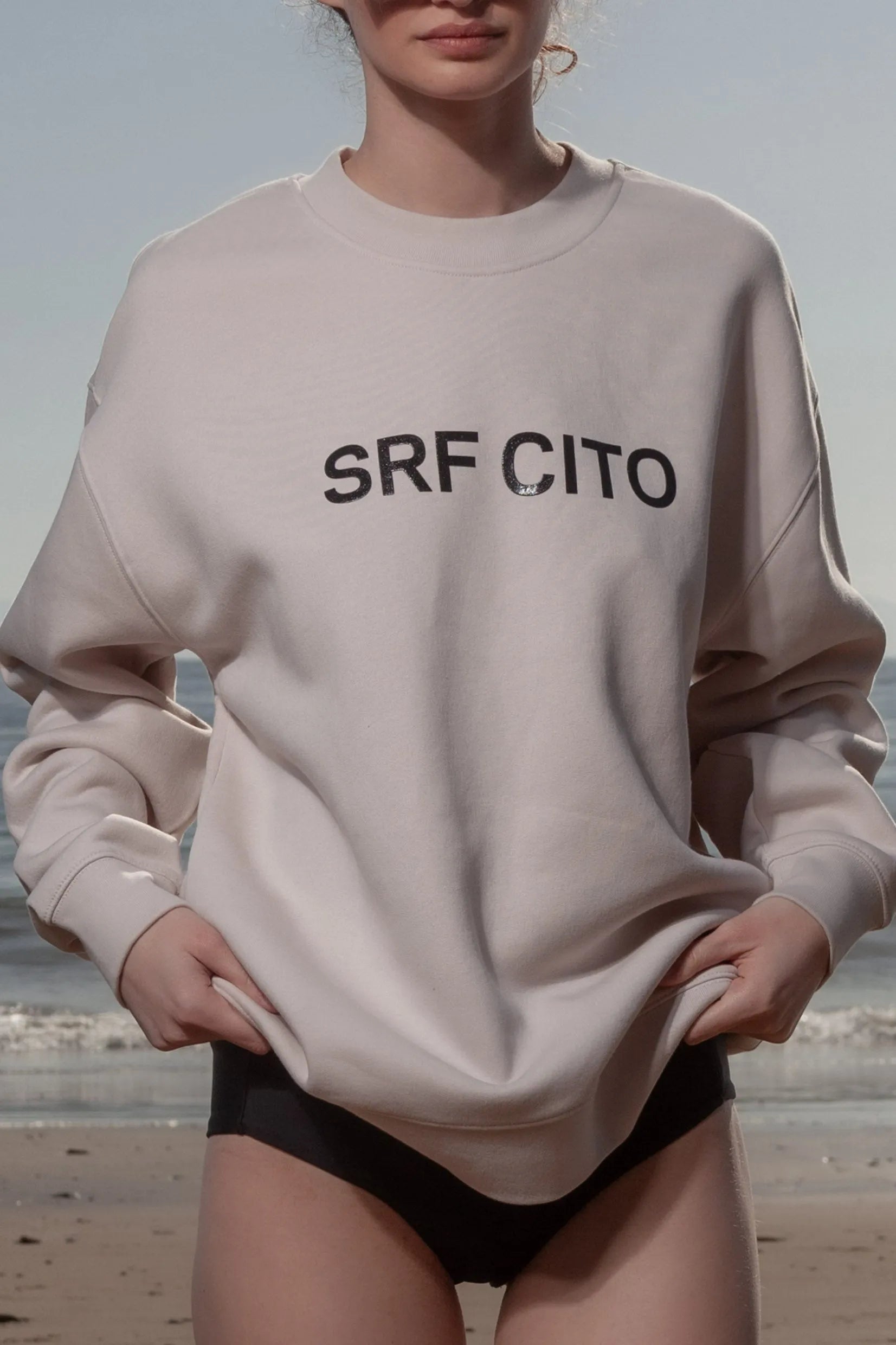 SRF CITO Unisex Crewneck - Black on Cream - Heidi Merrick
