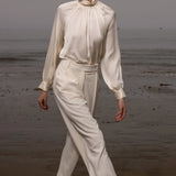 Baptise Pant - Ivory Silk Noil - Heidi Merrick