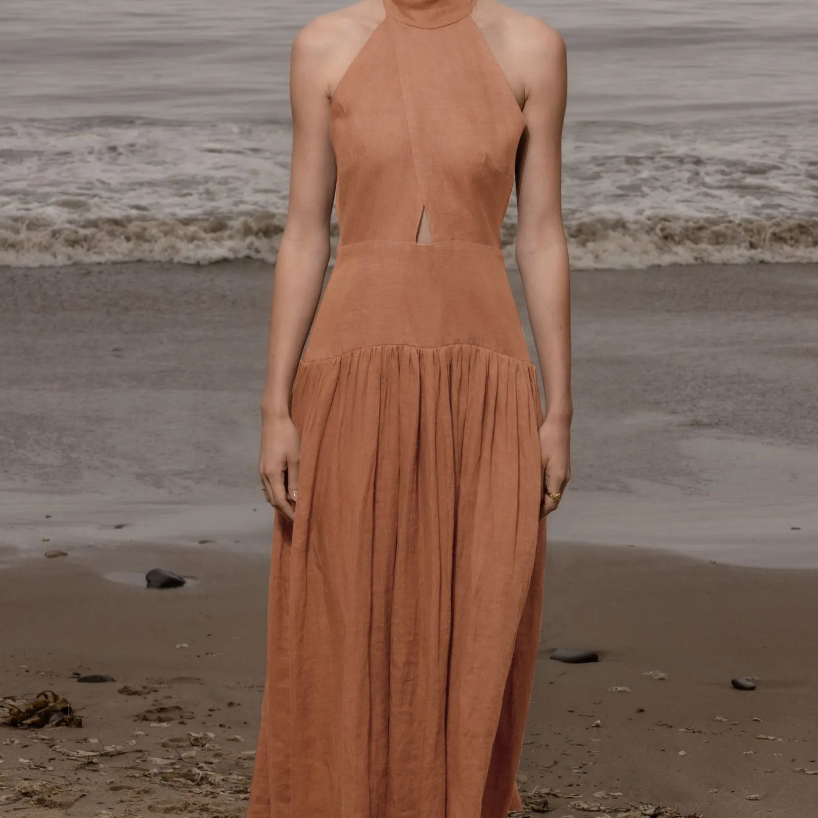 Ava Dress - Sunrise Tissue Linen - Heidi Merrick