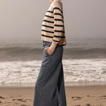 MARITIME TURTLENECK - SAND STRIPE - Heidi Merrick