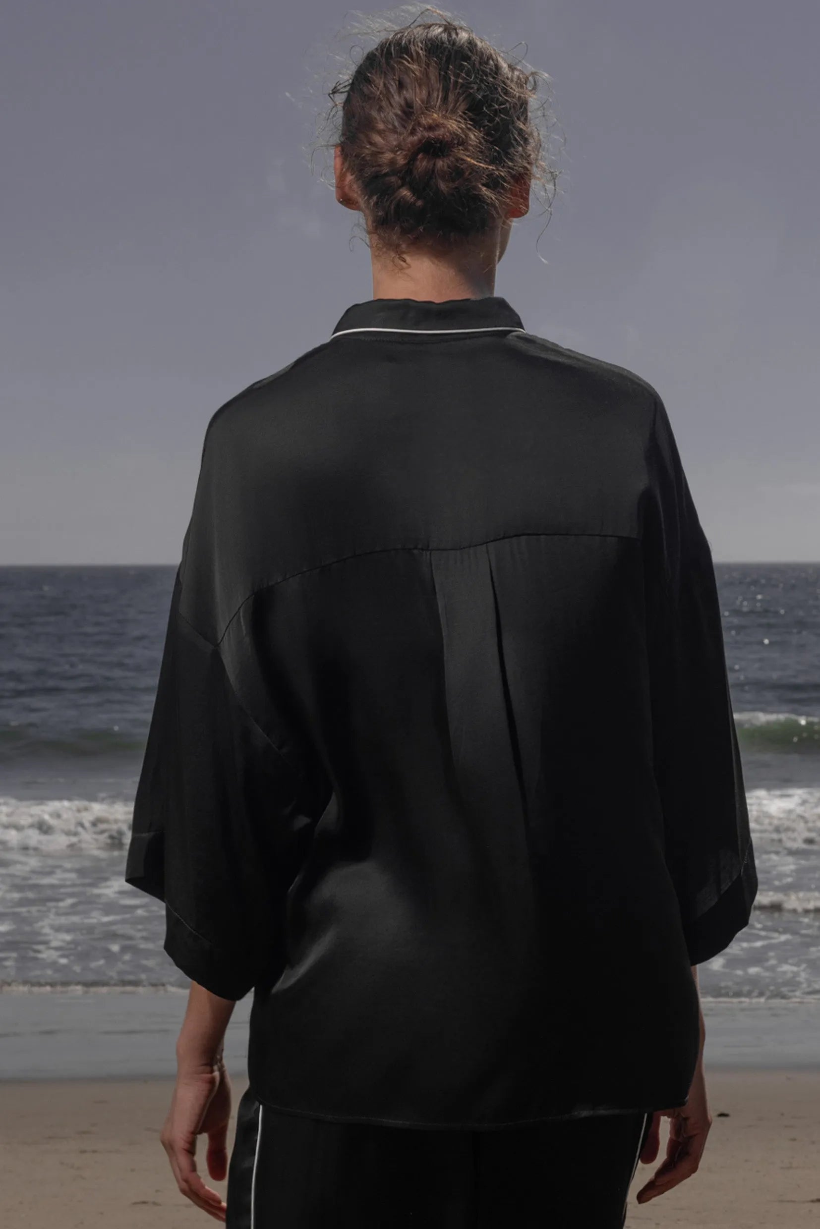 Evening Out PJ Top - Noir - Heidi Merrick