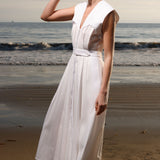 Tasya Dress - White Shirting - Heidi Merrick