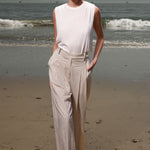 Chaplin Pant - Cream Ticking Stripe - Heidi Merrick