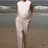 Chaplin Pant - Cream Ticking Stripe - Heidi Merrick