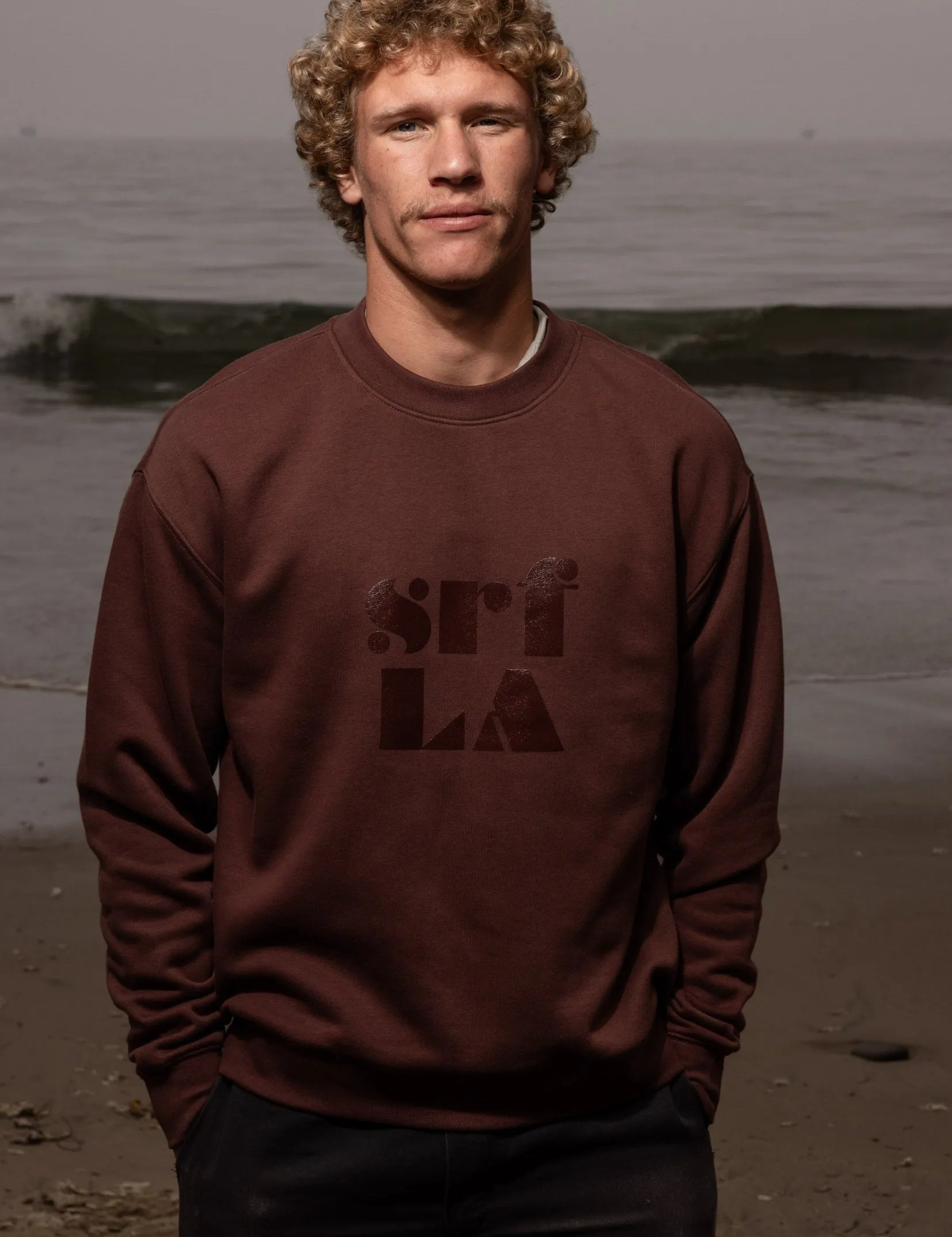 70's SRF LA Unisex Crewneck - Chocolate - Heidi Merrick