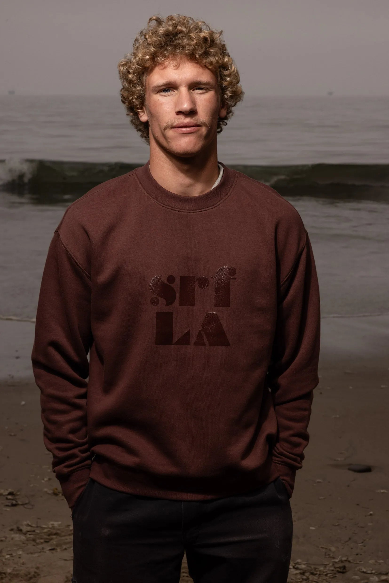 70's SRF LA Unisex Crewneck - Chocolate - Heidi Merrick