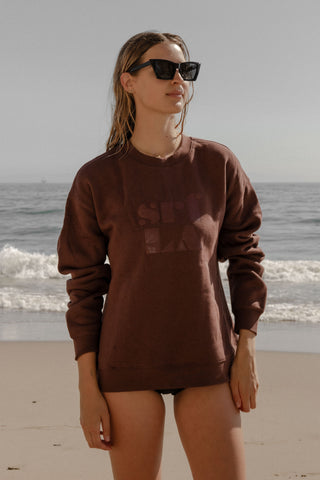 70's SRF LA Unisex Crewneck - Chocolate