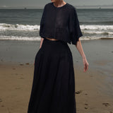 Mojave Top - Noir Tissue Linen - Heidi Merrick