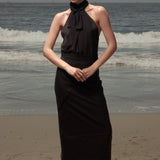 Geometry Skirt - Black Silk Noil