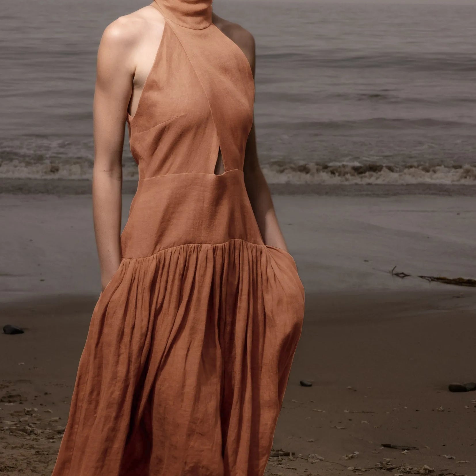 Ava Dress - Sunrise Tissue Linen - Heidi Merrick