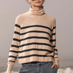 MARITIME TURTLENECK - SAND STRIPE - Heidi Merrick