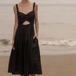 Calvi Dress - Black Linen - Heidi Merrick