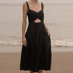 Calvi Dress - Black Linen - Heidi Merrick