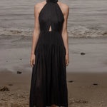 Ava Dress - Noir Tissue Linen - Heidi Merrick