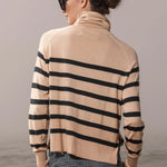 MARITIME TURTLENECK - SAND STRIPE - Heidi Merrick