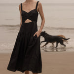Calvi Dress - Black Linen - Heidi Merrick