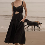 Calvi Dress - Black Linen - Heidi Merrick