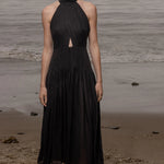 Ava Dress - Noir Tissue Linen - Heidi Merrick