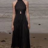 Ava Dress - Noir Tissue Linen - Heidi Merrick