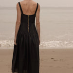 Calvi Dress - Black Linen - Heidi Merrick