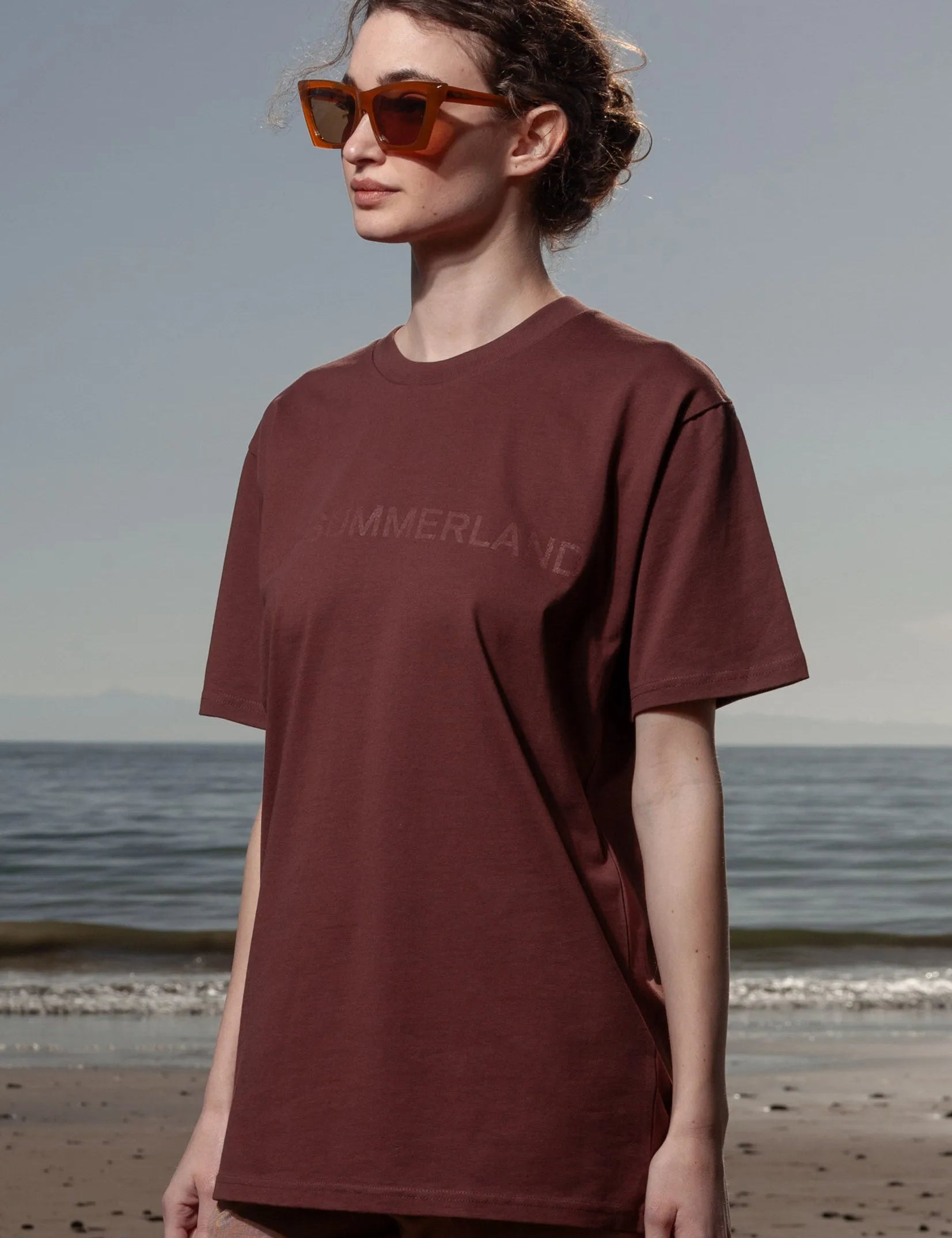 SRF SUMMERLAND Unisex Tee - Chocolate - Heidi Merrick