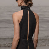 Ava Dress - Noir Tissue Linen - Heidi Merrick