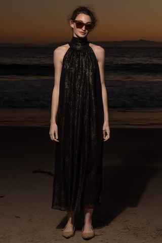 Circe Dress - Black Silk Lurex