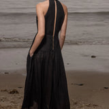 Ava Dress - Noir Tissue Linen - Heidi Merrick