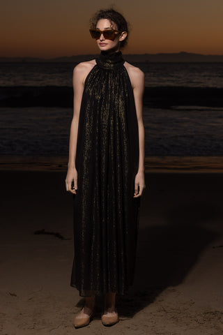 Circe Dress - Black Silk Lurex