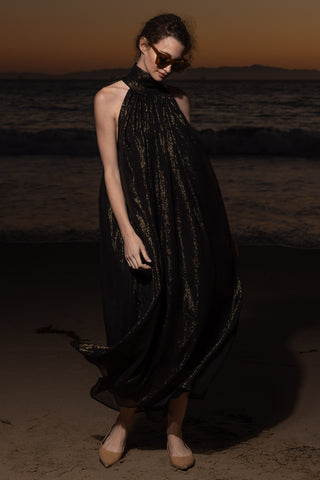 Circe Dress - Black Silk Lurex