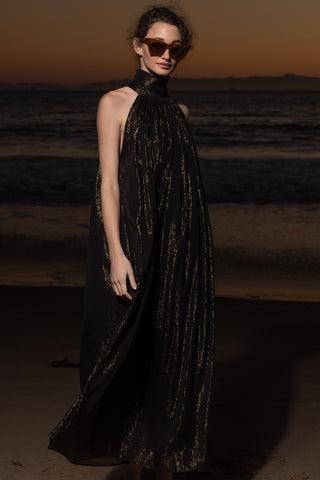 Circe Dress - Black Silk Lurex