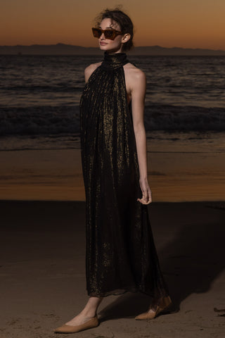 Circe Dress - Black Silk Lurex