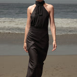 Geometry Skirt - Black Silk Noil