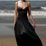 Garden Dress - Black Linen